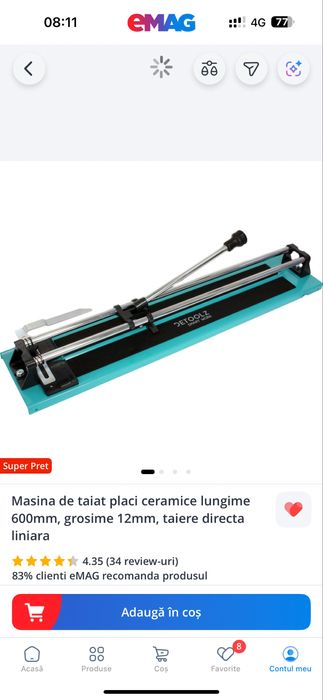 Masina de taiat gresie 600 mm - folosita doar o data