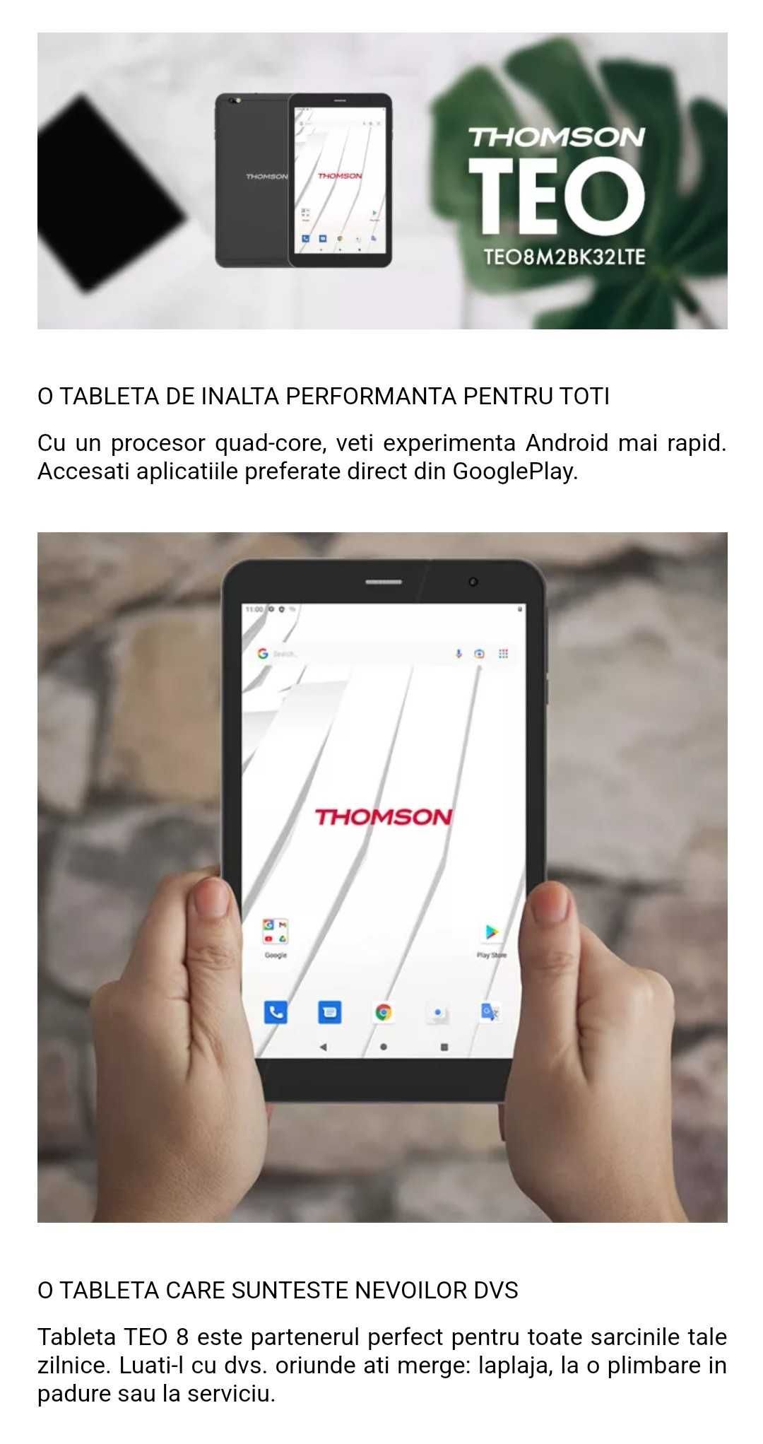 Tableta THOMSON 4G. Android 13 Go. 8 inch HD. 2GB Ram+32GB