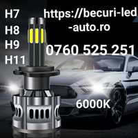 Becuri Led Auto Cu Șase Fete Luminoase H7,H8,H9,H11,H16(20000Lm/100W)