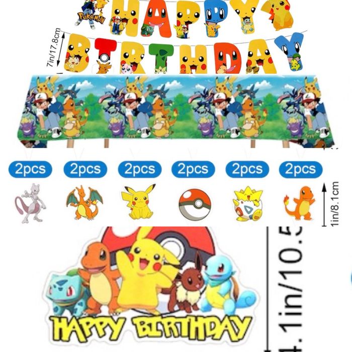 Accesorii cu Pokemon pentru zi de nastere
