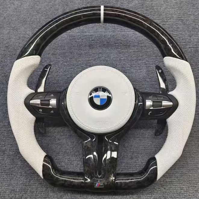 BMW M Performance спортен волан – F-серия 2013–2018 бял карбон и кожа