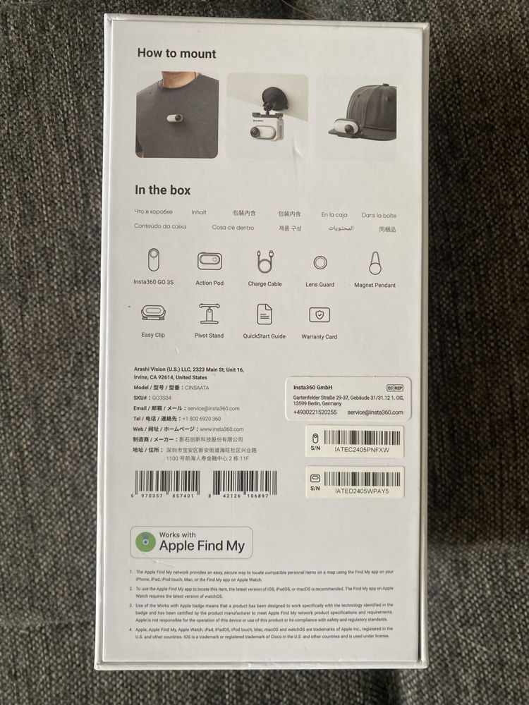 Экшн-камера Insta360 GO 3 Standalone 128GB