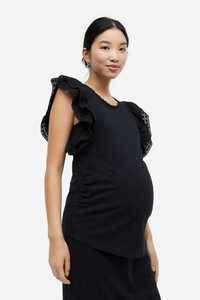 H&M Mama блуза за бременни с дантелени ръкави тип крилца
