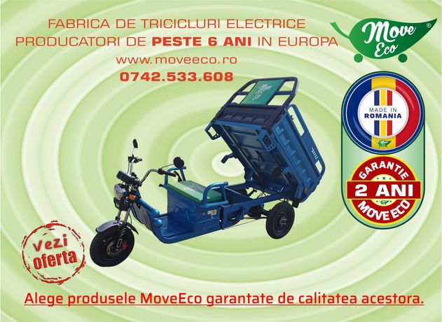 Tricicleta electrica Cargo 500-EEC noul model MoveEco cu RAR si COC