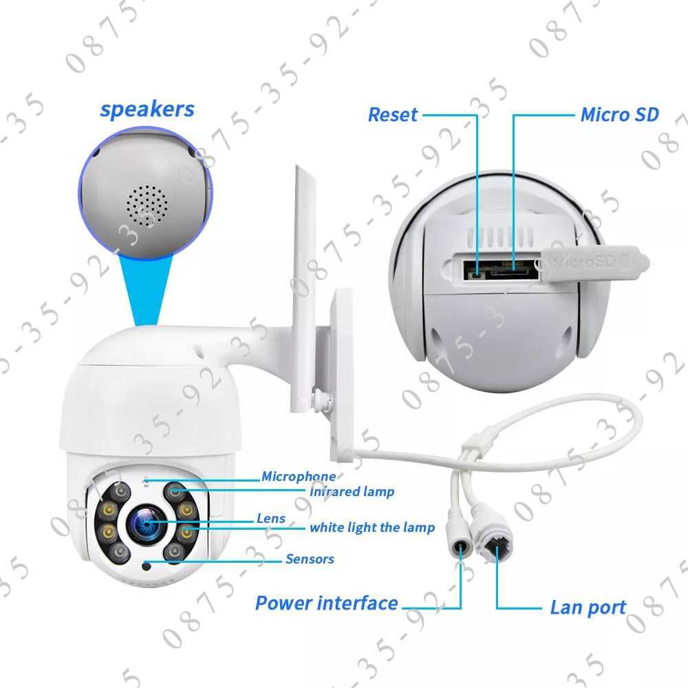 YCC365 Plus Куполна PTZ CAMERA WiFi. ВЪНШНА водоустойчива камера Wi-Fi