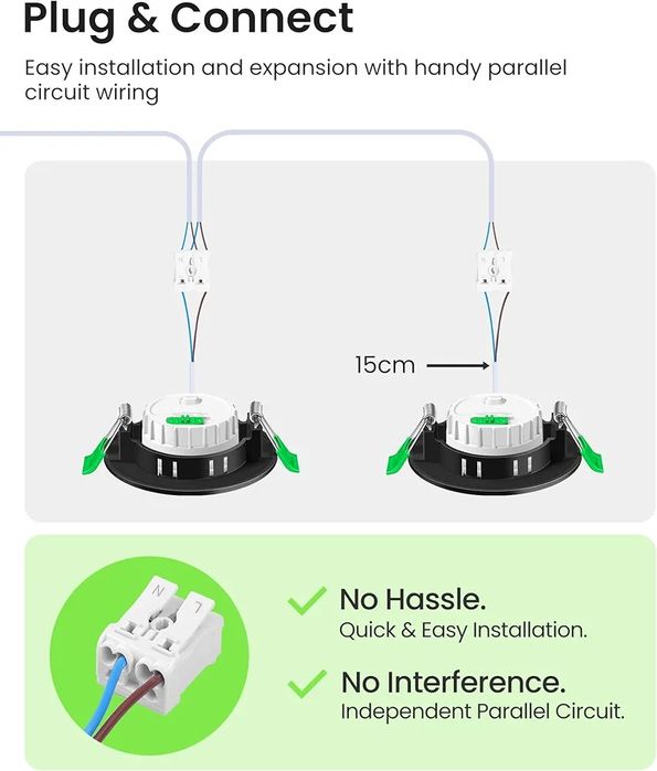 ALUSSO LED IP44 черни луни за вграждане димируеми 6W,540lm тънки 25 мм