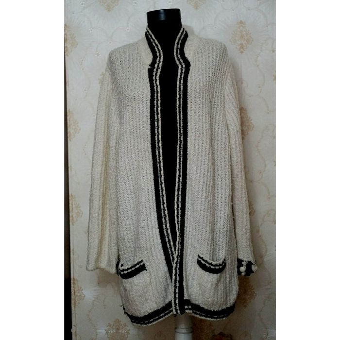 Cardigan alb gros lung ( stil Zara )