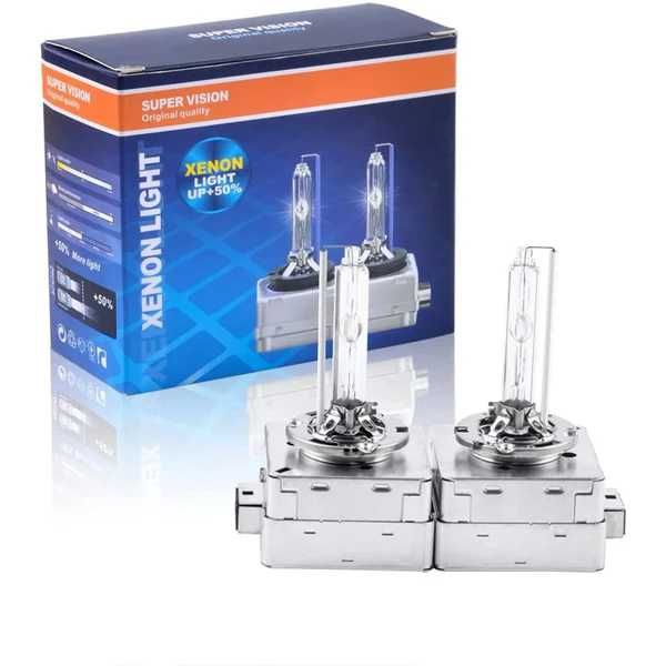 Set 2 becuri Xenon D1S White 35W, 6000K SuperVision UP +200%