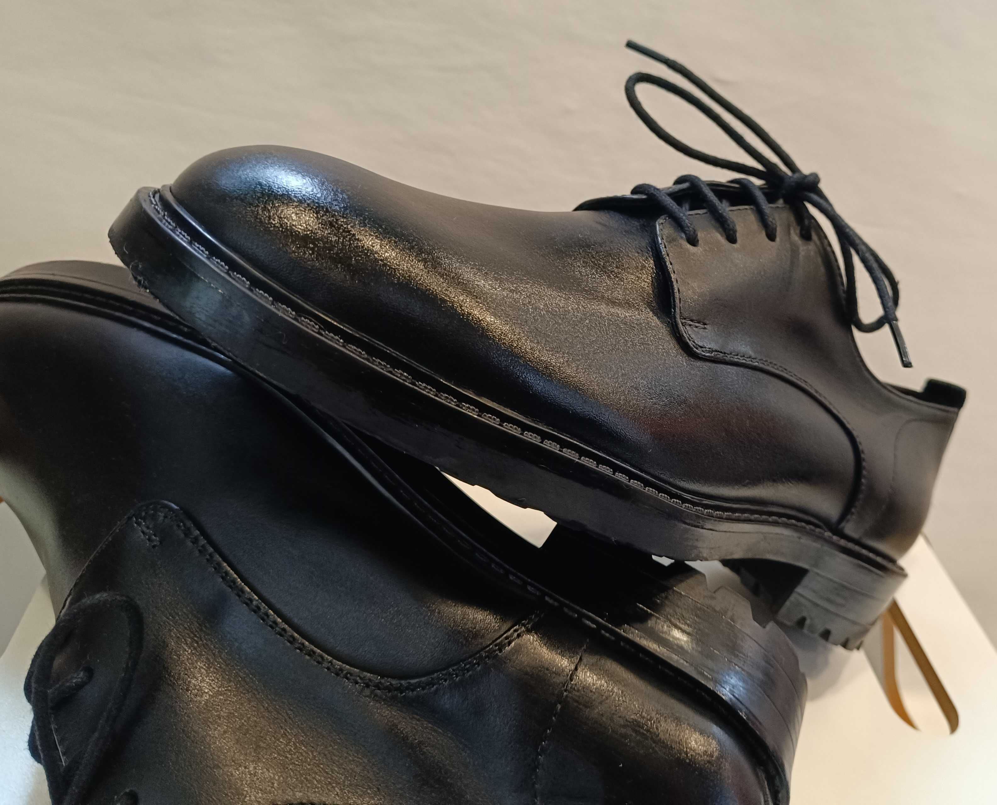Pantofi derby plain toe 43 premium Lumberjack piele naturala moale