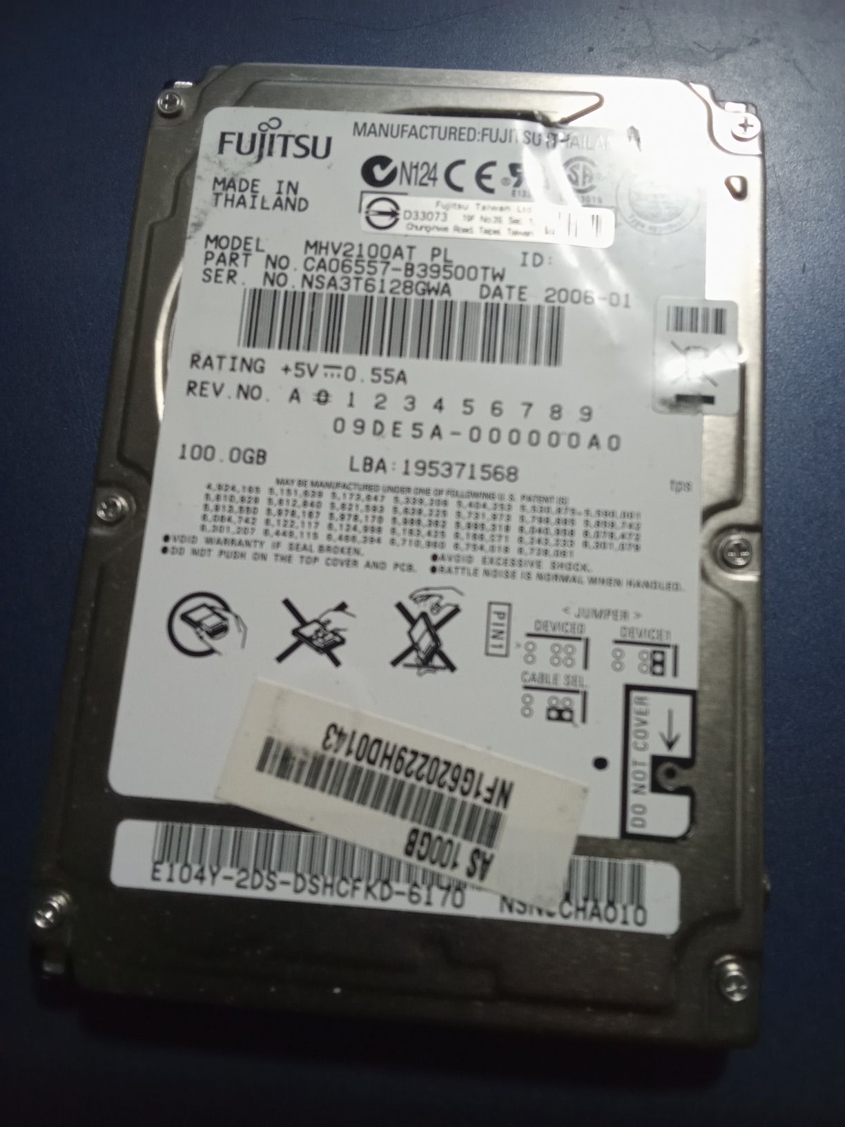 100 Гб Жёсткий диск ата HDD винт ноутбук учун