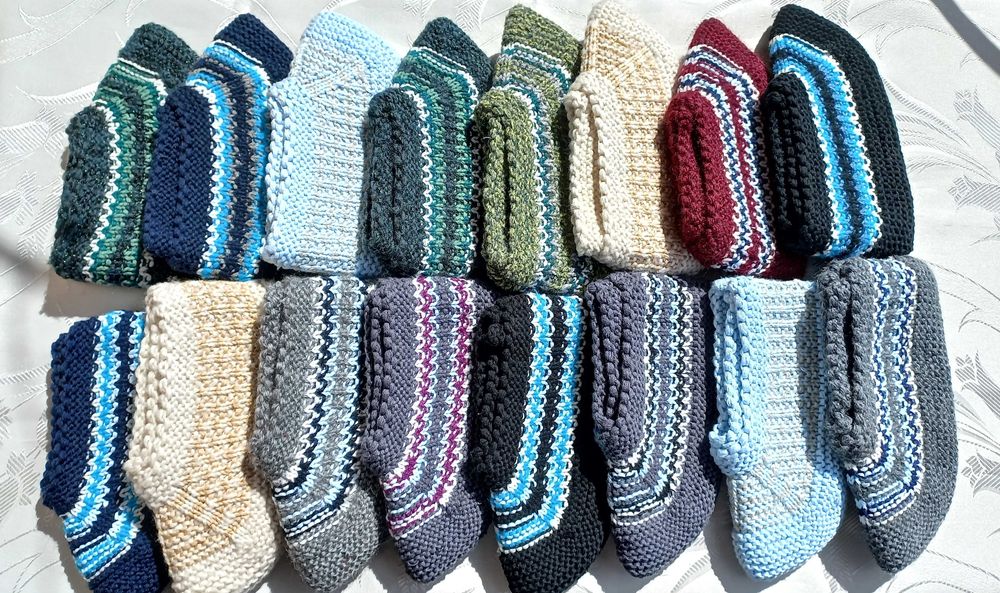 Домашно плетени терлици мъжки размери