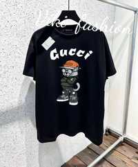 Gucci маркови мъжки тениски,черни тениски къс ръкав Гучи , промоция
