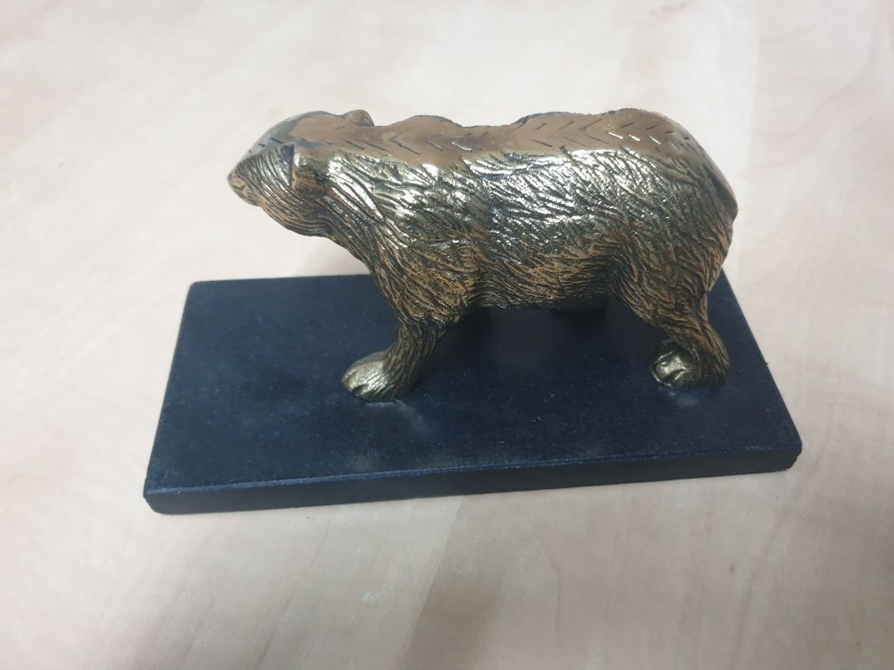 Urs din bronz soclu marmura