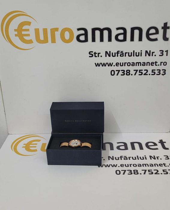 Ceas dama Daniel Wellington, Quartz, Auriu, Alb, otel inoxidabil, -N-