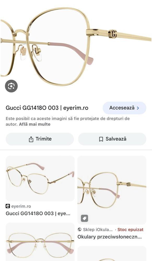 Rame de vedere Gucci și YSL