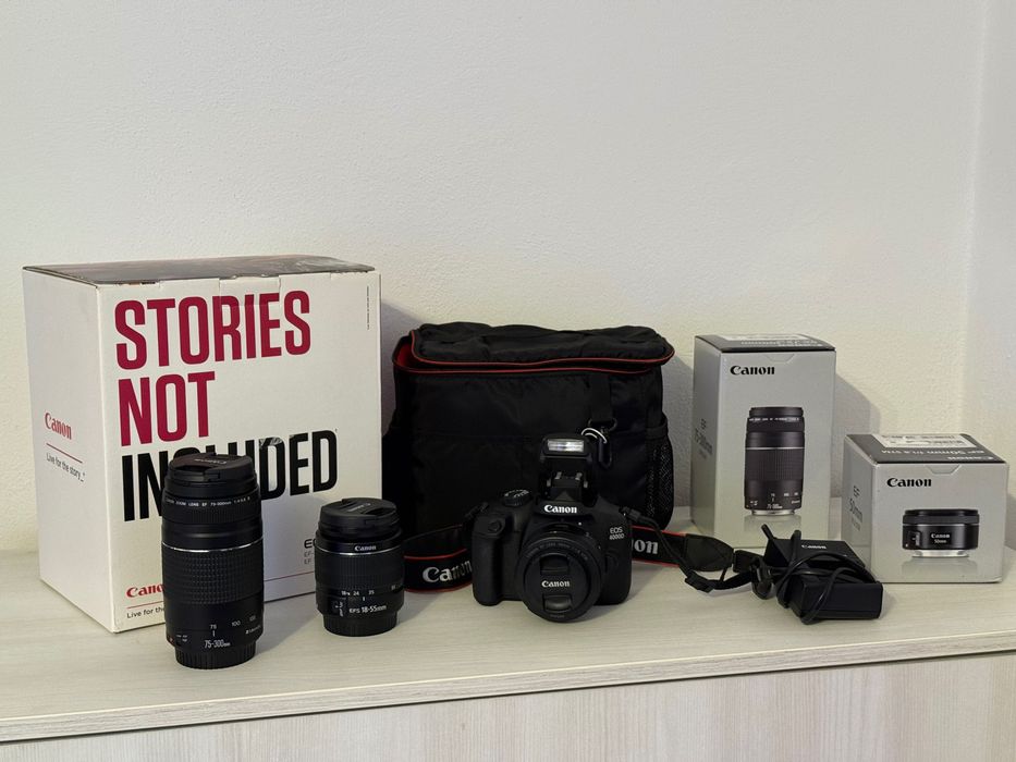 Set Complet Canon EOS 4000D - Stare Ca Nou!
