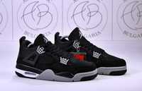 Nike Jordan Retro 4 PSG, Pure Money, Black Canvas, Black Oreo