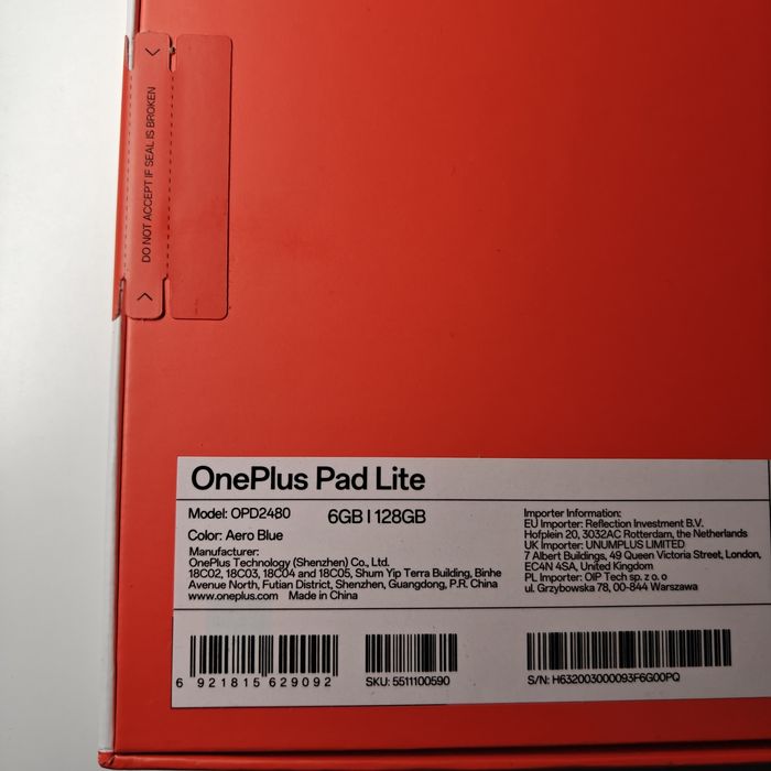 OnePlus Pad Lite – Nou, Sigilat – 6GB RAM / 128GB