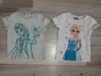 Set 2 tricouri H&M Elsa Frozen fetițe 4-5-6 ani mărimea 110-116