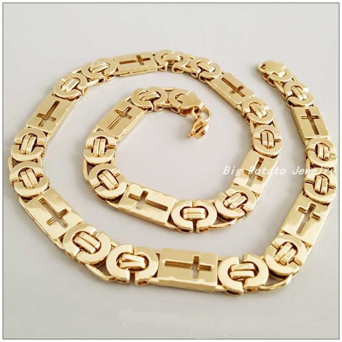 нови позлатен ланци  с 14к златна баня.