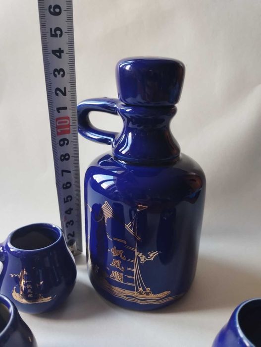 Мини сервиз - кобалт - злато