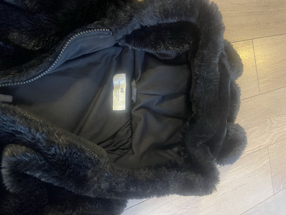 H&M детско яке за момиче в бяло и черно