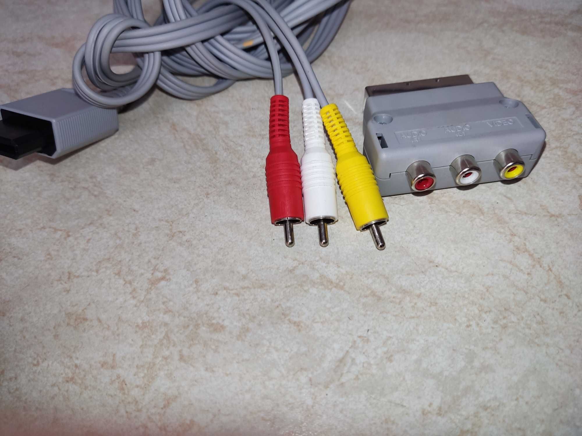 Nintendo Wii/Cablu AV Compozit Audio Video 3 RCA + adaptor scart
