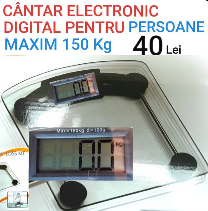 CÂNTAR ELECTRONIC DIGITAL pt persoane maxim 150 Kg Afisaj mare LCD NOU