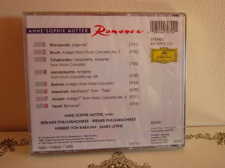 cadou inedit  Anne-Sophie Mutter Romance-Karajan,Levine 1995 sigilat