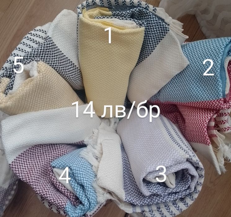 Плажни тънки памучни кърпи пещемал 100/180 см от 100% памук и хавлиени