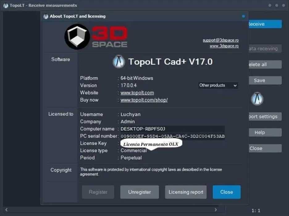 Software TopoLT 17 2024 v16.1 TransLT Licenta Permanentă Serial Keys
