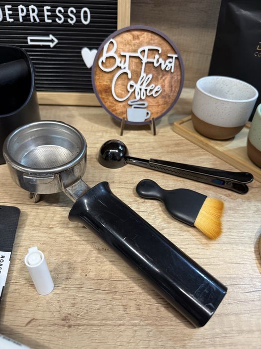 Accesorii espressor cafea specialitate tamper cana ceramica cutie zat