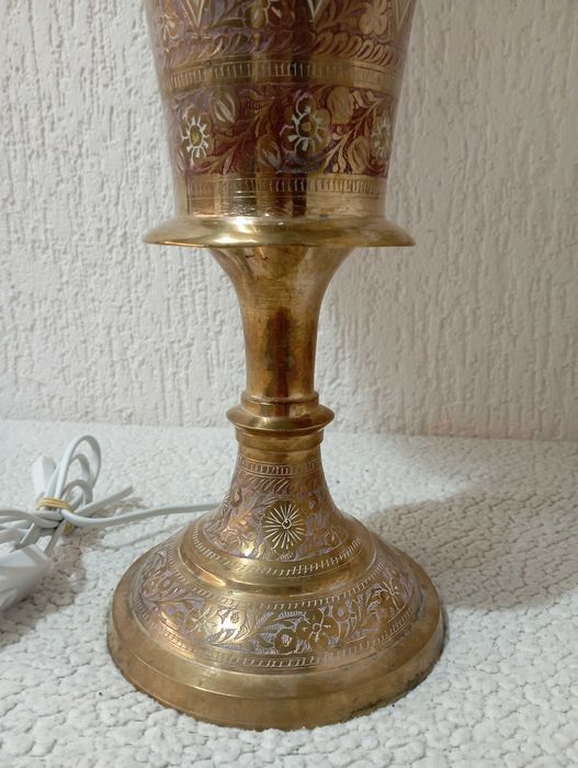 Комплект от две уникални много големи масивни бронзови лампи - лампа