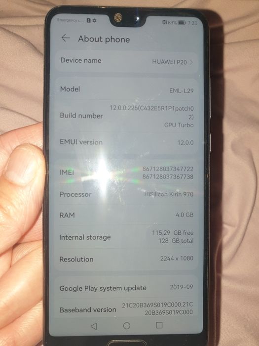 Huawei P20 Midnight Blue (nu Lite)