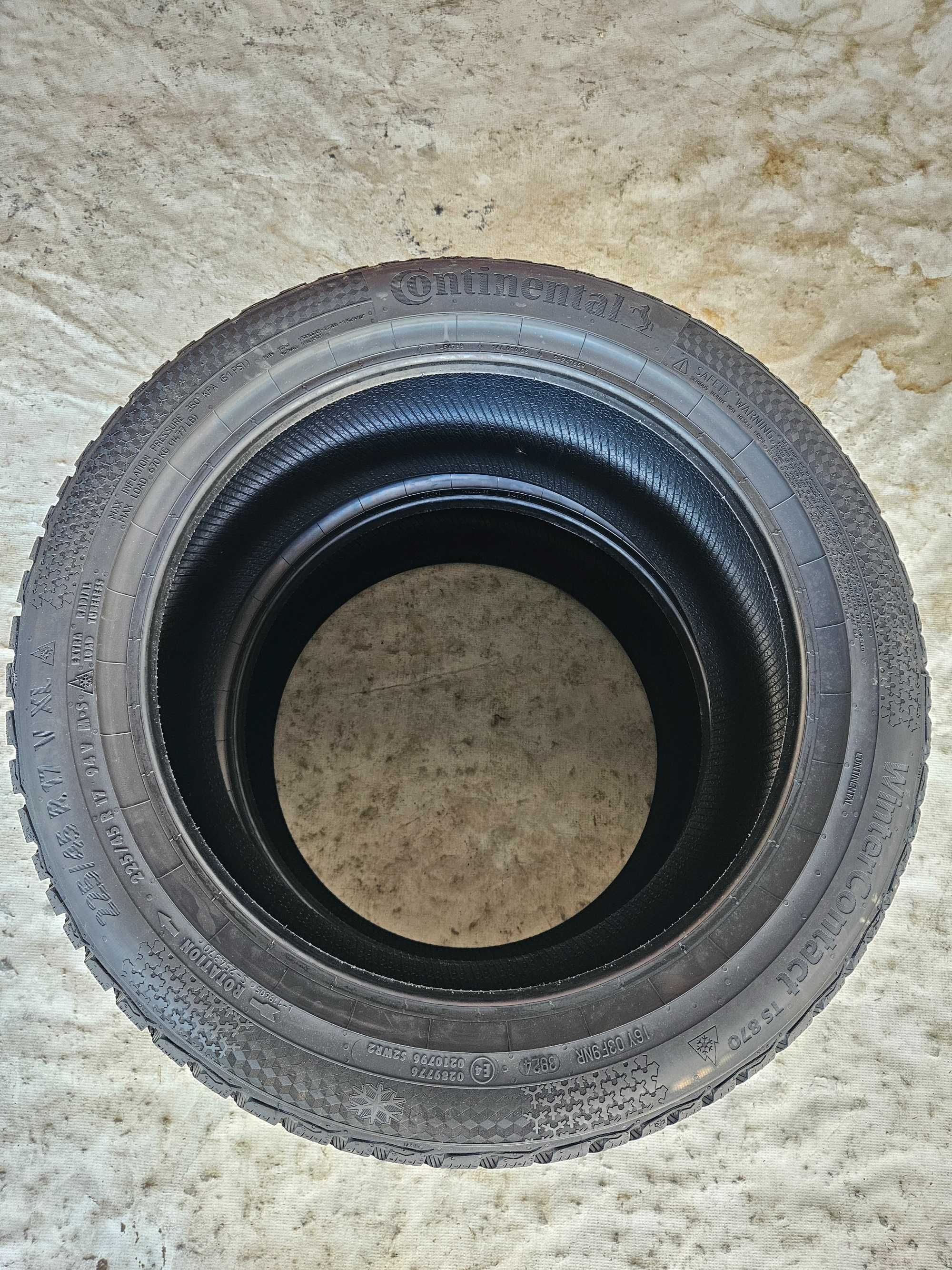 2 Нови зимни гуми 225/45 R17 Continental Winter TS870 XL 94V DOT3924