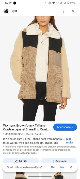 Haina blana naturala Sandro Paris