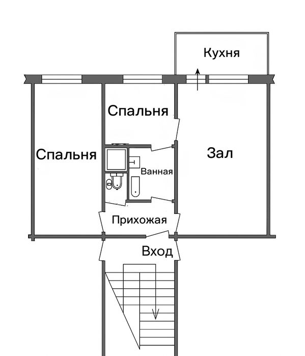 Яшнабод туманида 2-хона квартира сотилади