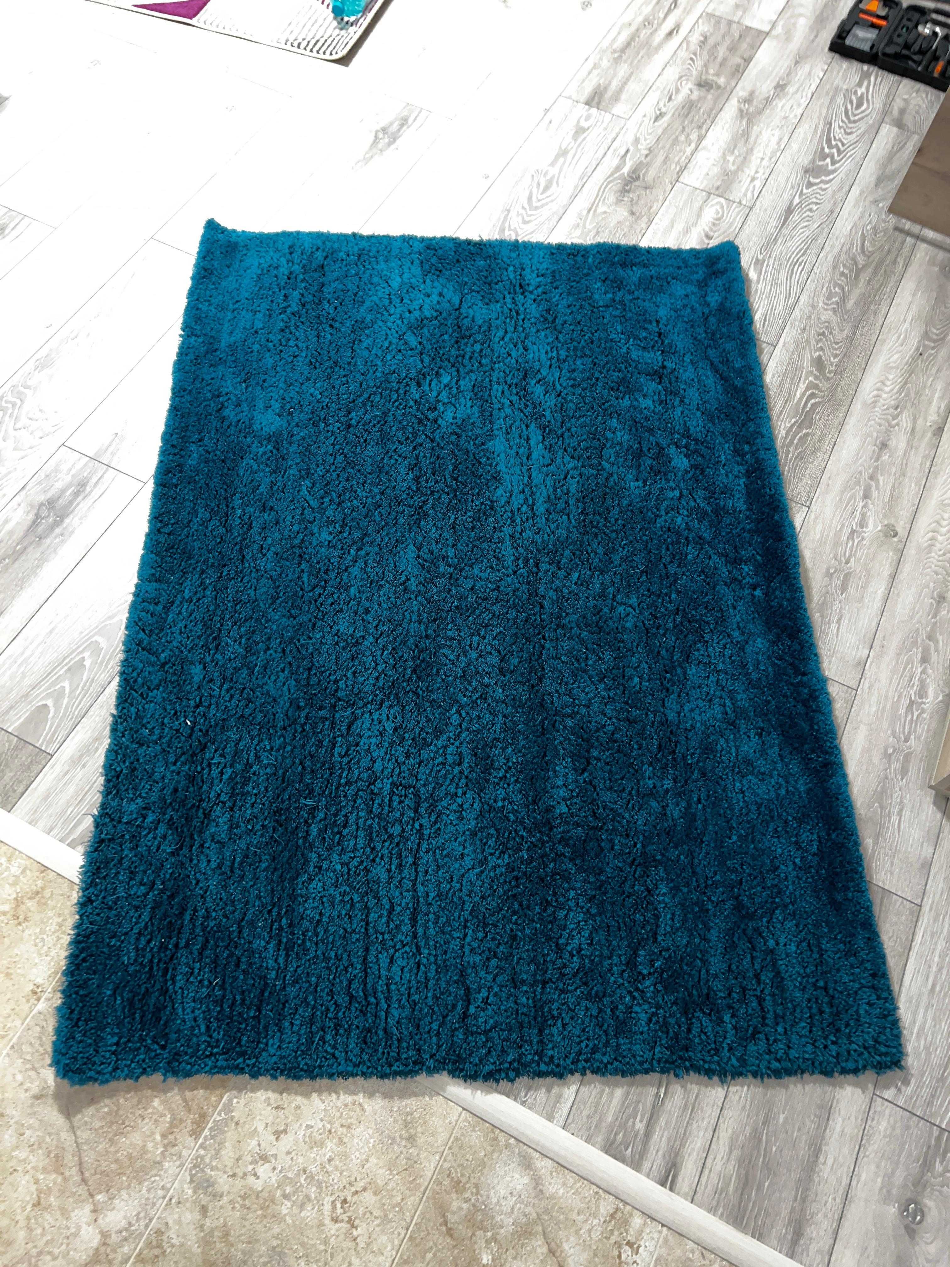 Covor Turquoise / Albastru cu fir lung - 170x120 cm - Livrare gratuita