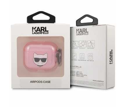 Силиконов калъф Karl Lagerfeld Glitter Choupette AirPods 3, AirPods 2