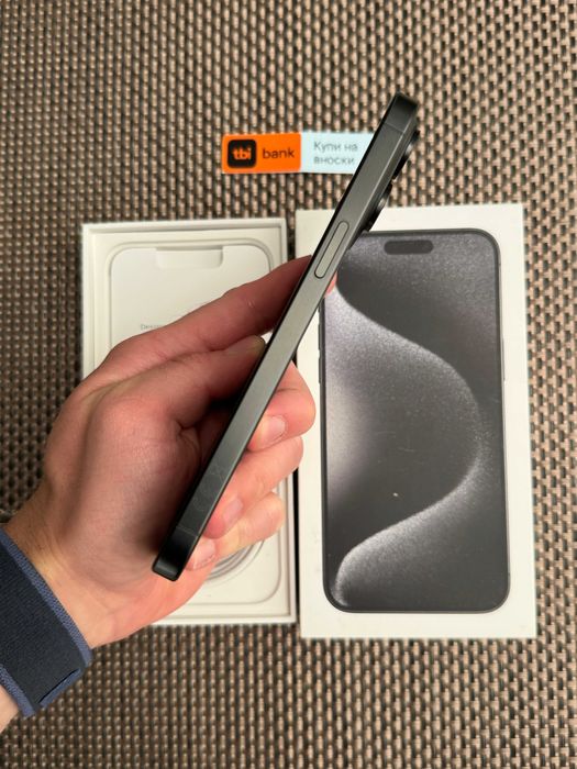 КАТО НОВ! iPhone 15 Pro MAX Лизинг от 50лв/м Black Titanium 256Gb