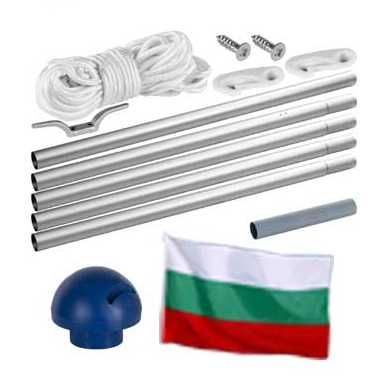 Бюджетен сглобяем алуминиев пилон със знаме на България 90/150 см.
