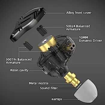 Casti intraauriculare Yinyoo KZ ZS10 PRO X muzicieni/gaming