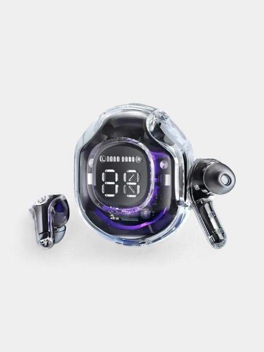 Беспроводные сенсорные наушники TWS T8 прозрачные с микрофоном.