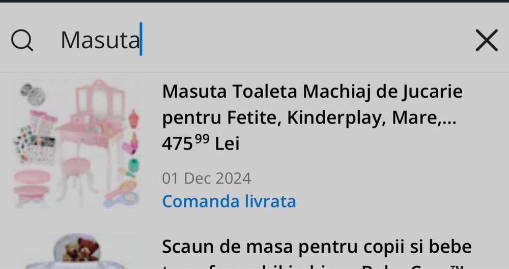 Masuta toaleta fetite, ca noua