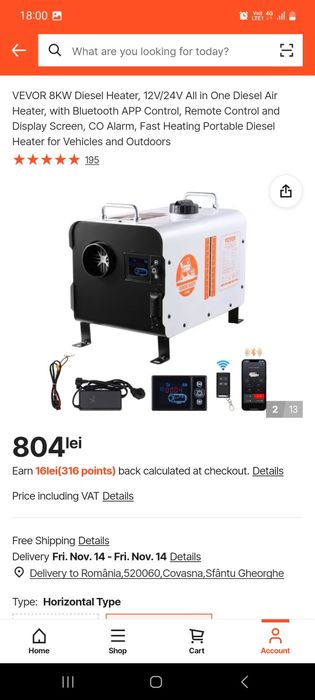 Încălzitor Vevor pe motorină