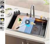 Chiuveta multifunctionala cu robinet cos placa taiat dozator spalator