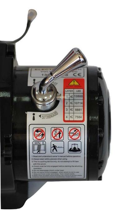 12V Ел лебедка за голям джип и пътна помощ 12 V - 13500 Lbs / 6136 кг.
