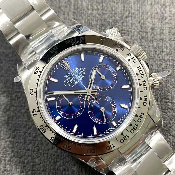 Rolex Daytona сребристо-синьо 4130