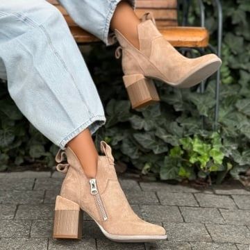 Botine bej toc gros - marime 39