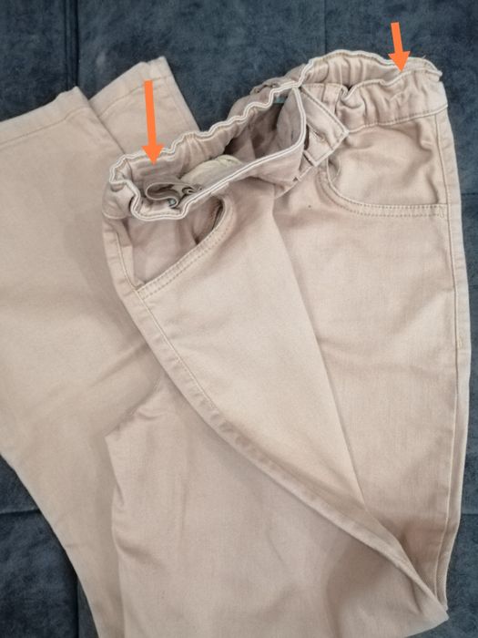 Новые светло коричневые брюки для девочки с резинкой регулировкой на п